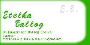 etelka ballog business card